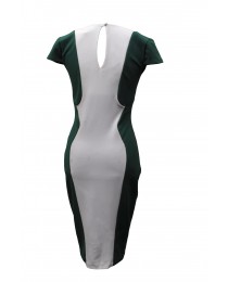 Jane Norman Green & White Symmetric Dress